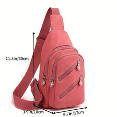 Portable Sling Bag Nylon Sports Gym Chest Bag Crossbody Bag