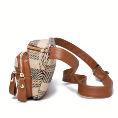 Tweed Waist Bag Outdoor Running Fanny Pack Zipper Chest Purse For Women