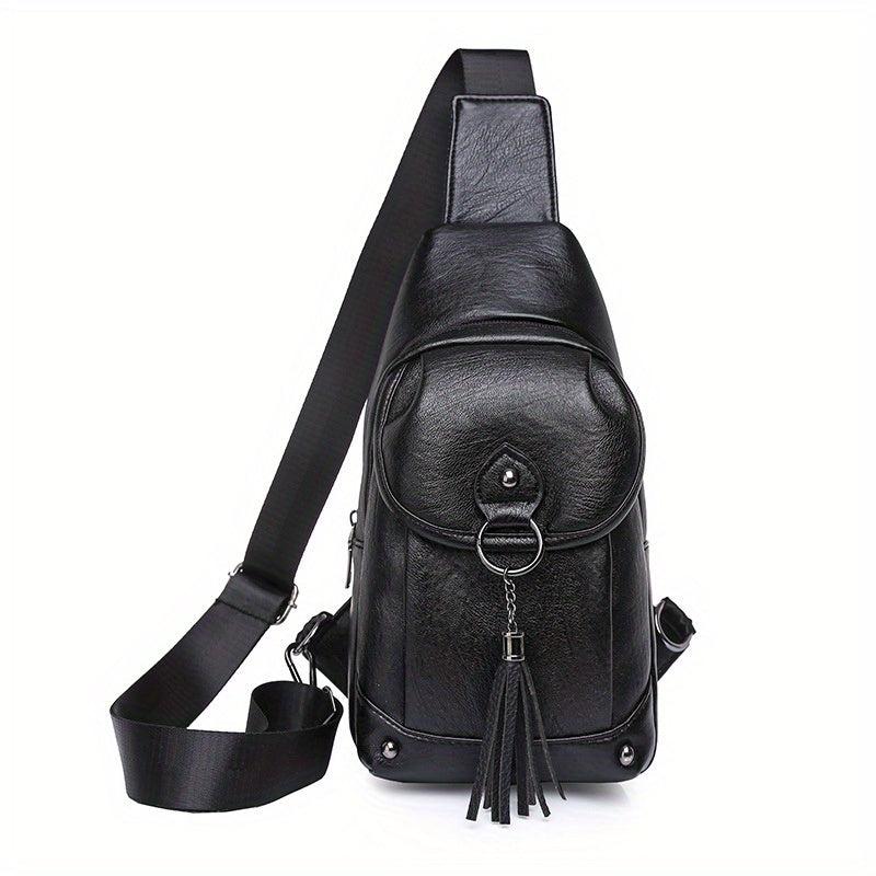 Waterproof Chest Bag Tassel Decor Sports Shoulder Bag