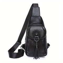 Waterproof Chest Bag Tassel Decor Sports Shoulder Bag