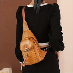 Waterproof Chest Bag Tassel Decor Sports Shoulder Bag