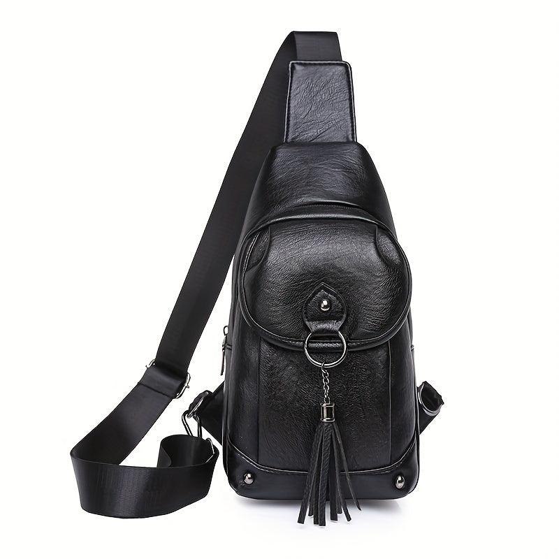 Waterproof Chest Bag Tassel Decor Sports Shoulder Bag