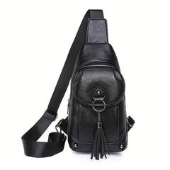 Waterproof Chest Bag Tassel Decor Sports Shoulder Bag