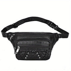 Vintage Studded Waist Purses Faux Leather Crossbody Bag