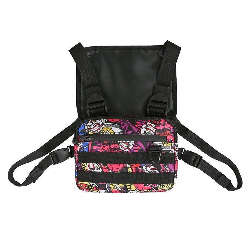Cartoon Graffiti Pattern Chest Bag Vest Tactical Bag Outdoor Fanny Pack