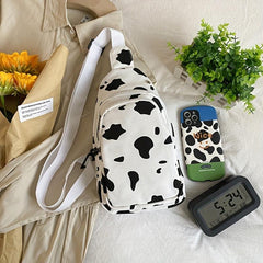 Animal Pattern Sling Bag Zipper Stylish Chest Bag Crossbody Bag