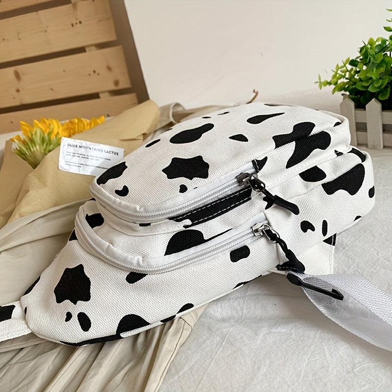 Animal Pattern Sling Bag Zipper Stylish Chest Bag Crossbody Bag