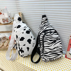 Animal Pattern Sling Bag Zipper Stylish Chest Bag Crossbody Bag