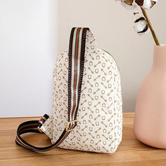 Women's Printed Sling Bag Crossbody Striped Strap Chest Purse