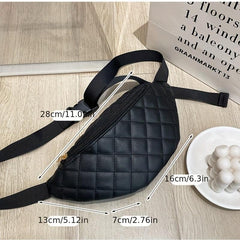 Quilted Detail Chest Bag Crossbody Bag Zipper Purse