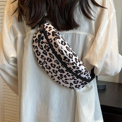 Leopard Pattern Chest Bag Zipper Crossbody Bag