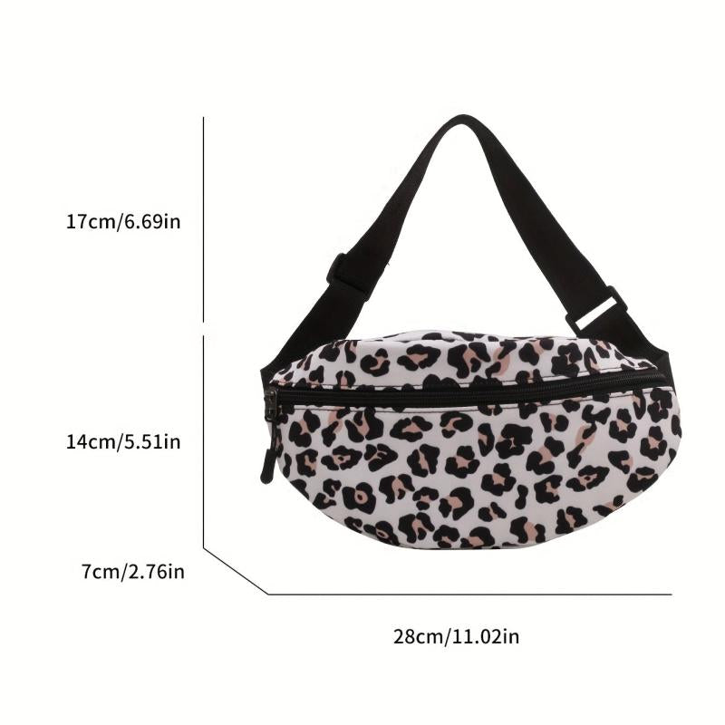 Leopard Pattern Chest Bag Zipper Crossbody Bag