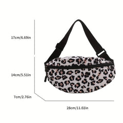Leopard Pattern Chest Bag Zipper Crossbody Bag