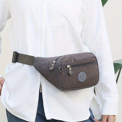 Letter Patch Waist Bag Crossbody Bag Nylon Phone Bag