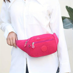 Letter Patch Waist Bag Crossbody Bag Nylon Phone Bag