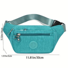 Letter Patch Waist Bag Crossbody Bag Nylon Phone Bag