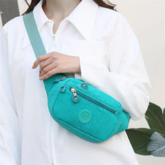 Letter Patch Waist Bag Crossbody Bag Nylon Phone Bag