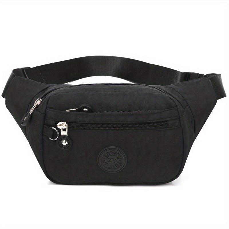 Letter Patch Waist Bag Crossbody Bag Nylon Phone Bag