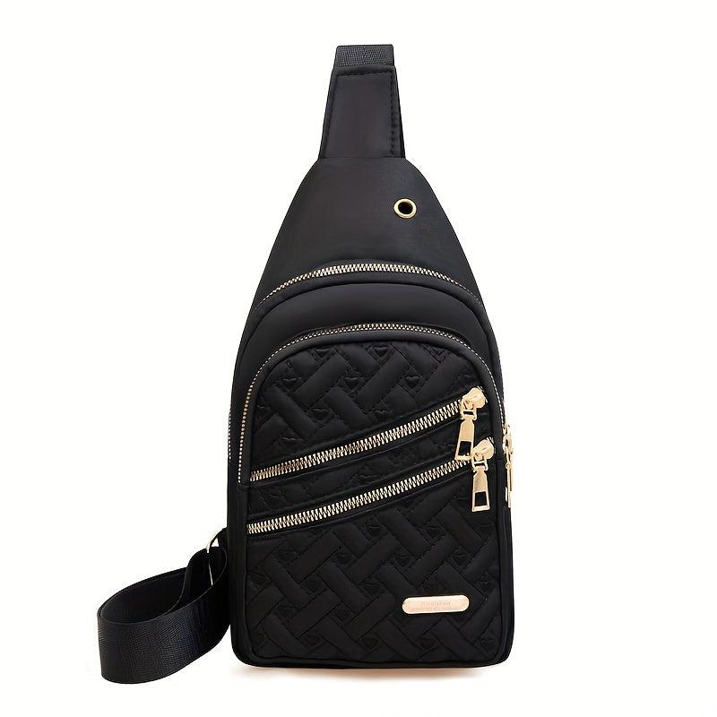 Quilted Sling Bag Casual Outdoor Crossbody Bag for Women