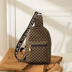 Crocodile Embossed Sling Bag PU Chest Purse Women's Small Crossbody Bag