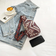 Ethnic Style Geometric Sling Bag Crossbody Bohemian Chest Purse