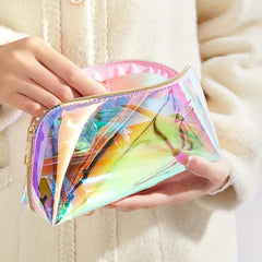 Holographic Zipper Cosmetic Bag Portable Toiletry Wash Bag
