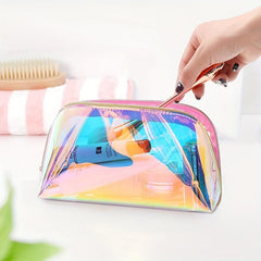 Holographic Zipper Cosmetic Bag Portable Toiletry Wash Bag