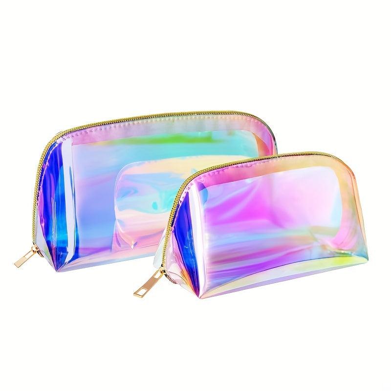Holographic Zipper Cosmetic Bag Portable Toiletry Wash Bag
