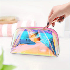 Holographic Zipper Cosmetic Bag Portable Toiletry Wash Bag