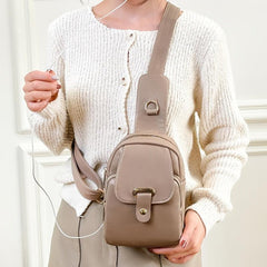 Casual Sports Chest Purse Faux Leather Crossbody Bag