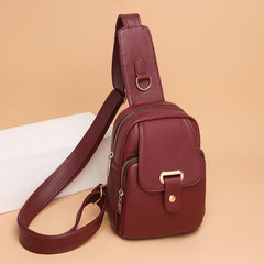 Casual Sports Chest Purse Faux Leather Crossbody Bag