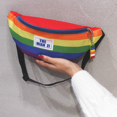 LGBT Rainbow Sling Bag Moon Theme Crossbody Chest & Fanny Pack