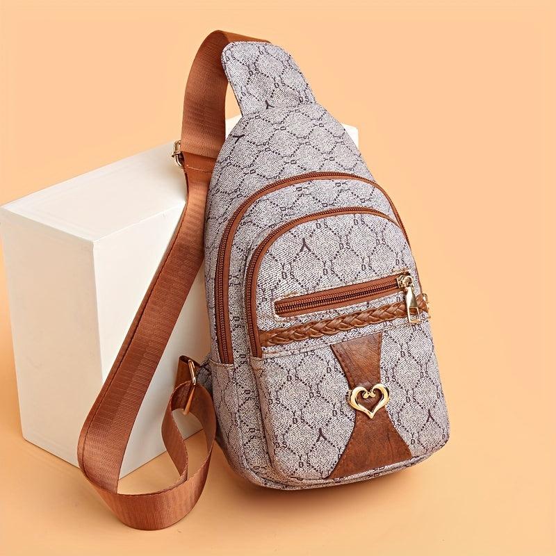Vintage Crossbody Bag Zipper Chest Bag Coin Purse for Travel