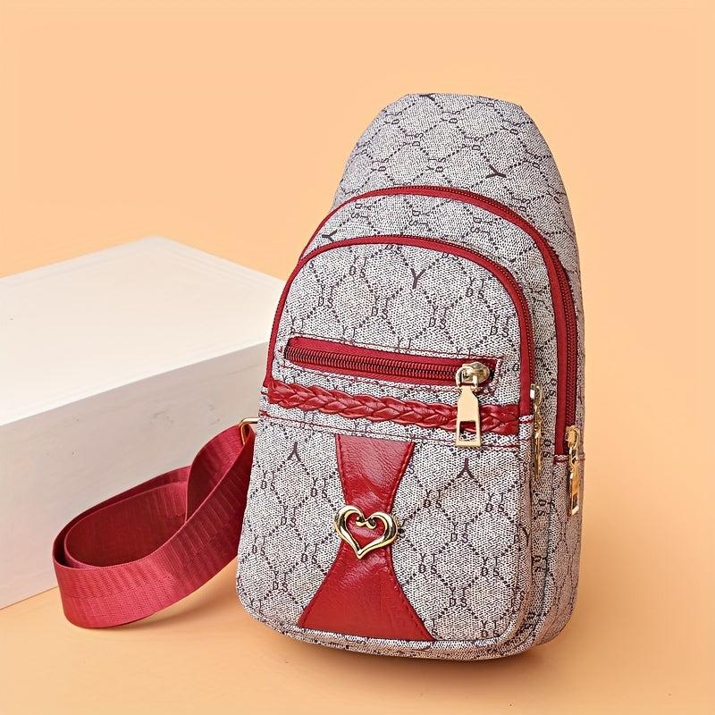 Vintage Crossbody Bag Zipper Chest Bag Coin Purse for Travel