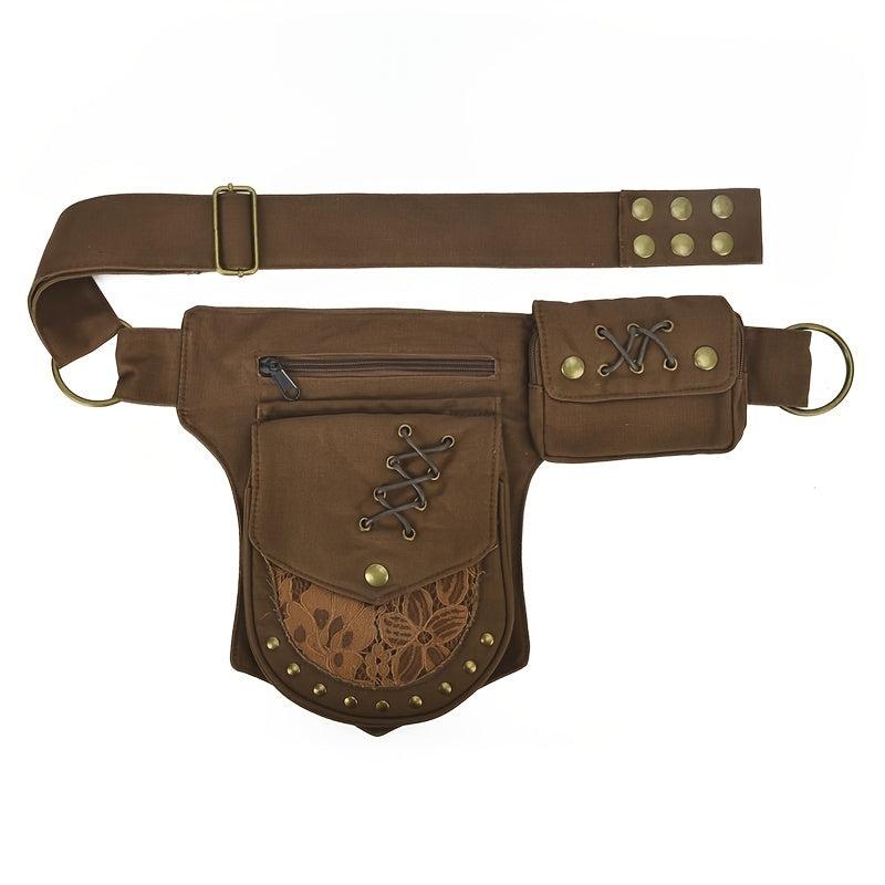 Gothic Thigh Drop Leg Bag Steampunk Lace Fanny Pack Retro Studded Decor