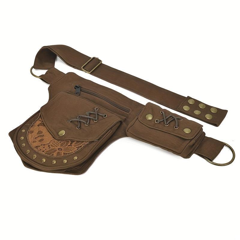 Gothic Thigh Drop Leg Bag Steampunk Lace Fanny Pack Retro Studded Decor