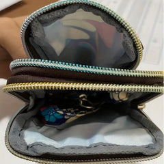 Flower Pattern Mobile Phone Bag Running Armband Lightweight Nylon Crossbody Bag