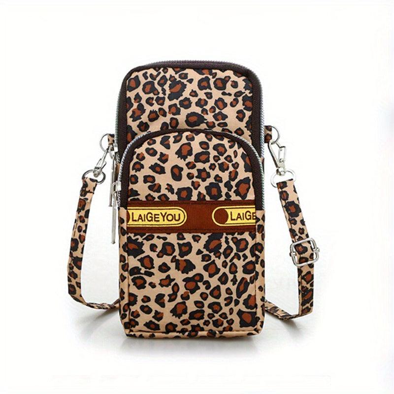 Flower Pattern Mobile Phone Bag Running Armband Lightweight Nylon Crossbody Bag