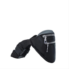 Women's Nylon Waist Bag with Double Zipper Pockets