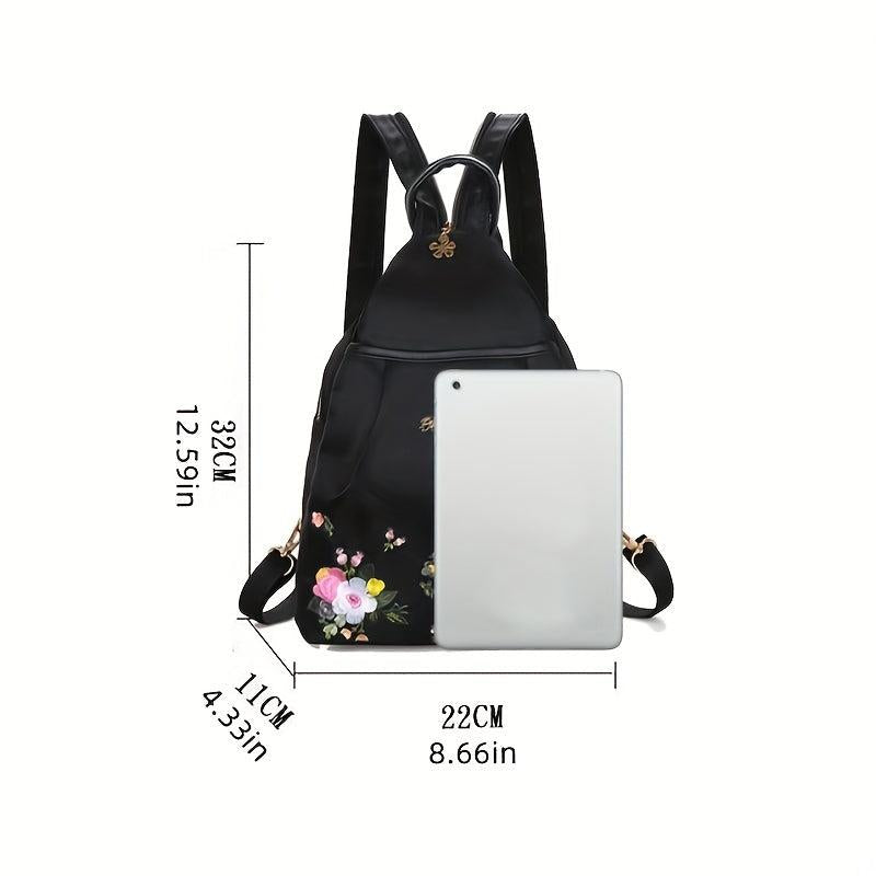 Floral Embroidery Sling Bag Ethnic Style Daypack