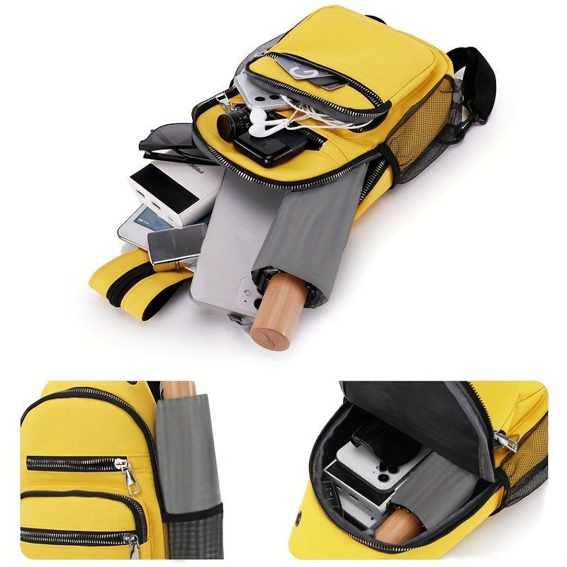Casual Solid Chest Bag Dacron Foldable Sling Bag Portable