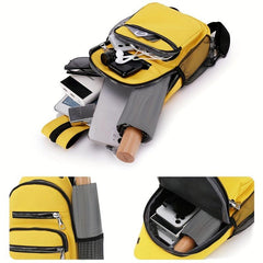 Casual Solid Chest Bag Dacron Foldable Sling Bag Portable