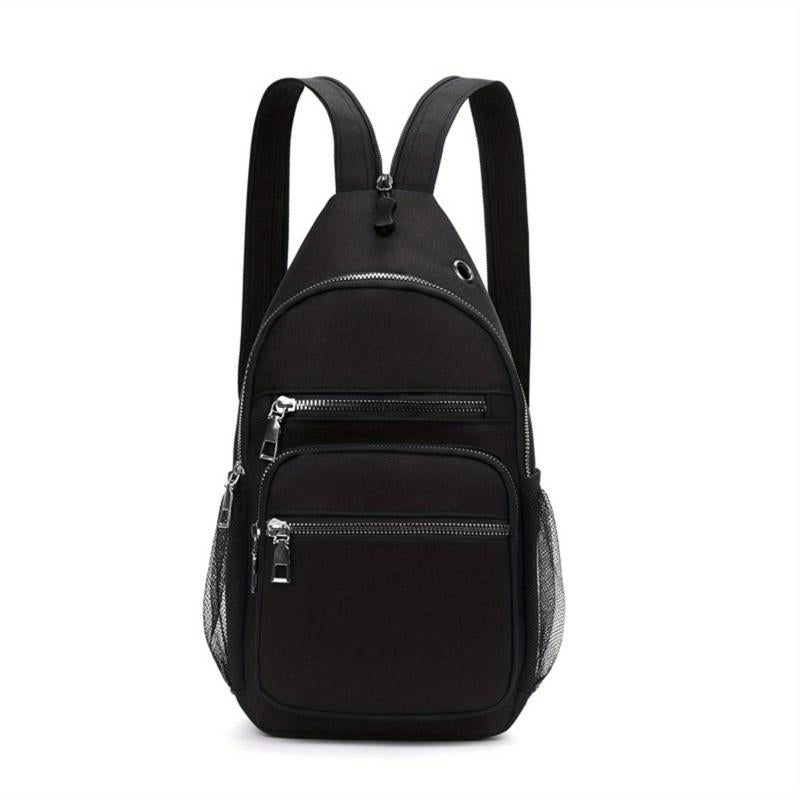 Casual Solid Chest Bag Dacron Foldable Sling Bag Portable