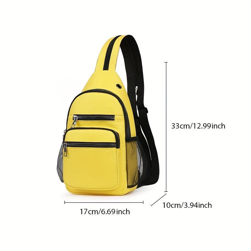 Casual Solid Chest Bag Dacron Foldable Sling Bag Portable