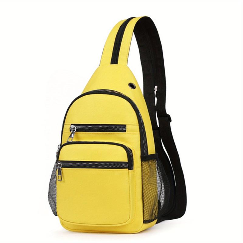 Casual Solid Chest Bag Dacron Foldable Sling Bag Portable