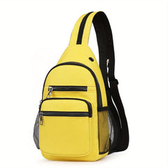 Casual Solid Chest Bag Dacron Foldable Sling Bag Portable