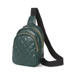 Argyle Quilted Sling Bag Women's Solid Zipper Purse Crossbody Chest Bag