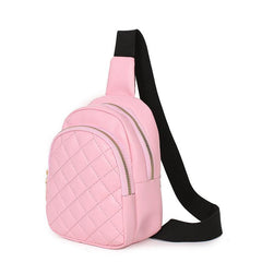 Argyle Quilted Sling Bag Women's Solid Zipper Purse Crossbody Chest Bag