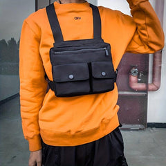 Hip Hop Tactical Vest Chest Bag Tooling Vest Backpack