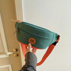 Colorblock Casual Chest Bag Zipper Crossbody Bag